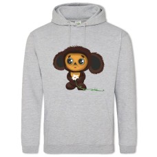 Hoodie with Print Cheburashka And Crocodile Gena Cheburashka Sad - 2XL grey