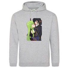 Hoodie with Print Code Geass Love - 2XL grey