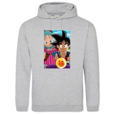 Hoodie with Print Dragon Ball Cute Heroes - 2XL grey