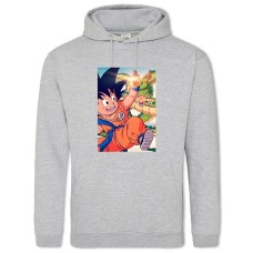 Hoodie with Print Dragon Ball Running Goku - 2XL grey