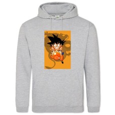 Hoodie with Print Dragon Ball Orange Print - 2XL grey