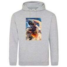 Hoodie with Print Dragon Ball Realistic Art - 2XL grey