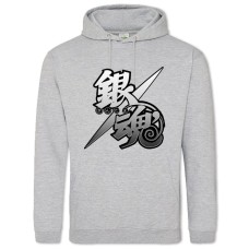 Худи с принтом Гинтама Логотип - 2XL серый