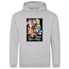 Худі з принтом Рік І Морті Головні Персонажі - 2XL сірий