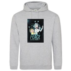 Hoodie with Print Rick And Morty Peace Among Worlds - 2XL grey