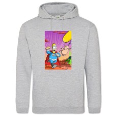 Hoodie with Print The Simpsons Homer Superhero - 2XL grey