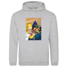 Hoodie with Print The Simpsons Main Characters - 2XL grey