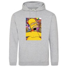 Hoodie with Print The Simpsons Homer With Food - 2XL grey