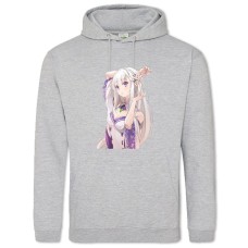 Hoodie with Print Re Zero Emilia - 2XL grey