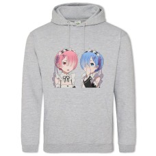 Худі з принтом Ре Зеро Життя З Нуля У Альтернативному Світі Рам І Рем - 2XL сірий