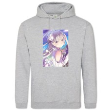 Худі з принтом Ре Зеро Життя З Нуля У Альтернативному Світі Принцеса Емілія - 2XL сірий