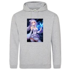 Hoodie with Print Re Zero Emilia Hero Girl - 2XL grey