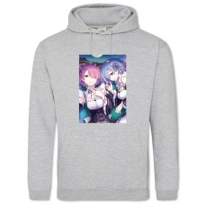 Худі з принтом Ре Зеро Життя З Нуля У Альтернативному Світі Рам І Рем Близнюків - 2XL сірий