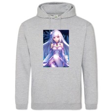Hoodie with Print Re Zero Emilia Print - 2XL grey