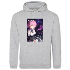 Hoodie with Print Re Zero Girl Ram - 2XL grey