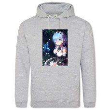 Hoodie with Print Re Zero Girl Rem - 2XL grey