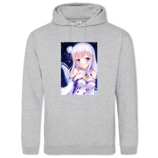 Hoodie with Print Re Zero Emilia Cute Princess - 2XL grey