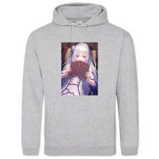 Hoodie with Print Re Zero Emilia With Book - 2XL grey