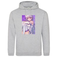 Hoodie with Print Re Zero Emilia Hero Princess - 2XL grey