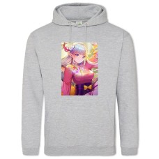 Hoodie with Print Re Zero Emilia Art - 2XL grey