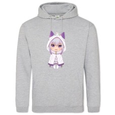 Hoodie with Print Re Zero Neko Emilia - 2XL grey