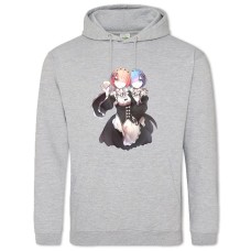 Hoodie with Print Re Zero Amazing Sisters - 2XL grey