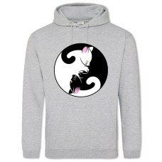 Hoodie with Print Sailor Moon Black And White Cats - 2XL grey