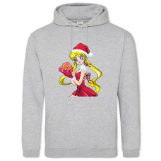 Hoodie with Print Sailor Moon Christmas Girl - 2XL grey