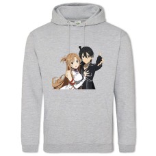 Hoodie with Print Sword Art Online Kazuto Kirigaya With Asuna - 2XL grey
