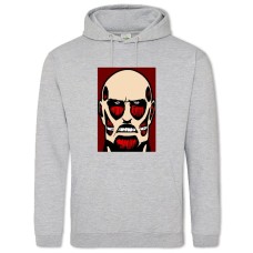 Худи с принтом Атака На Титанов Титан Арт - 2XL серый