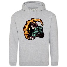 Hoodie with Print Demon Slayer Kimetsu No Yaiba Tanjirou Kamado - 2XL grey