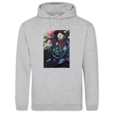 Hoodie with Print Demon Slayer Kimetsu No Yaiba Heroes - 2XL grey