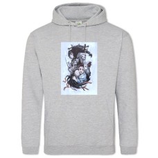 Hoodie with Print Demon Slayer Kimetsu No Yaiba Main Theme - 2XL grey