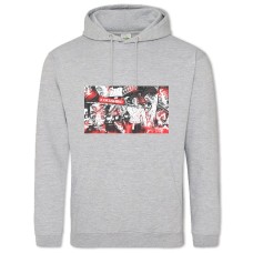 Hoodie with Print Demon Slayer Kimetsu No Yaiba Kokushibo Print - 2XL grey