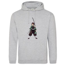 Hoodie with Print Demon Slayer Kimetsu No Yaiba Tanjirou Boy - 2XL grey