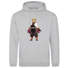 Hoodie with Print Demon Slayer Kimetsu No Yaiba Kyojuro Rengoku - 2XL grey
