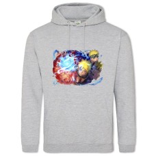 Худи с принтом Наруто Сила - 2XL серый