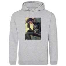 Hoodie with Print Ghost In The Shell Hero Motoko Kusanagi - 2XL grey
