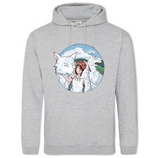 Худи с принтом Принцесса Мононоке Арт Версия 2 - 2XL серый