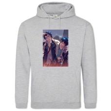 Hoodie with Print Blue Exorcist Main Heroes - 2XL grey