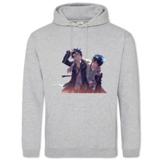 Hoodie with Print Blue Exorcist Main Heroes Print - 2XL grey