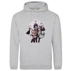 Hoodie with Print Blue Exorcist Characters - 2XL grey