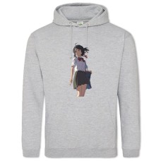 Hoodie with Print Your Name Mitsuha Miyamizu - 2XL grey