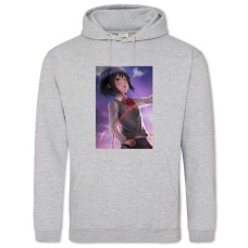 Hoodie with Print Your Name Mitsuha Miyamizu Hero - 2XL grey