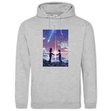 Hoodie with Print Your Name Main Theme - 2XL grey
