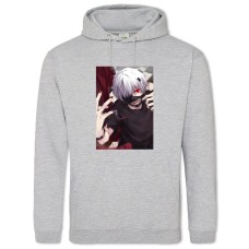 Hoodie with Print Tokyo Ghoul Boy Ken Kaneki - 2XL grey