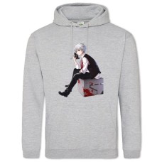 Hoodie with Print Tokyo Ghoul Boy Hero - 2XL grey