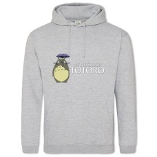 Hoodie with Print Tonari No Totoro Logo - 2XL grey