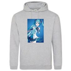 Hoodie with Print Hatsune Miku Happy Girl - 2XL grey