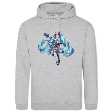 Hoodie with Print Hatsune Miku Music Hero - 2XL grey
